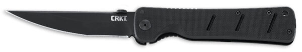 CRKT 2906 Otanashi noh Ken 4.52" Folding Clip Point Plain Black Matte Baked-On Anti Rust AUS-8A SS Blade/ Black Textured G10/SS Handle Includes Pocket Clip