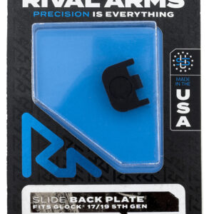 Rival Arms RA43G004A Slide Back Cover Plate  Double Stack Black Anodized Aluminum for Glock 17/19 Gen5