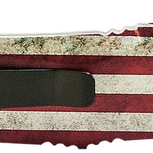 Templar Knife LBRF231 Gen II Betsy Ross Flag Large 3.50" OTF Tanto Plain Black Oxide Stonewashed 440C SS Blade, 5.25" Betsy Ross Flag Aluminum Handle Glass Breaker