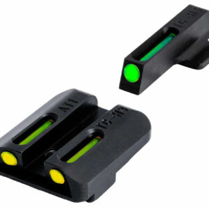 TruGlo TGTG131NT3Y TFO  Green/Tritium/Fiber Optic Front Sight-Yellow/Tritium/Fiber Optic Rear Sight 1911 Officer