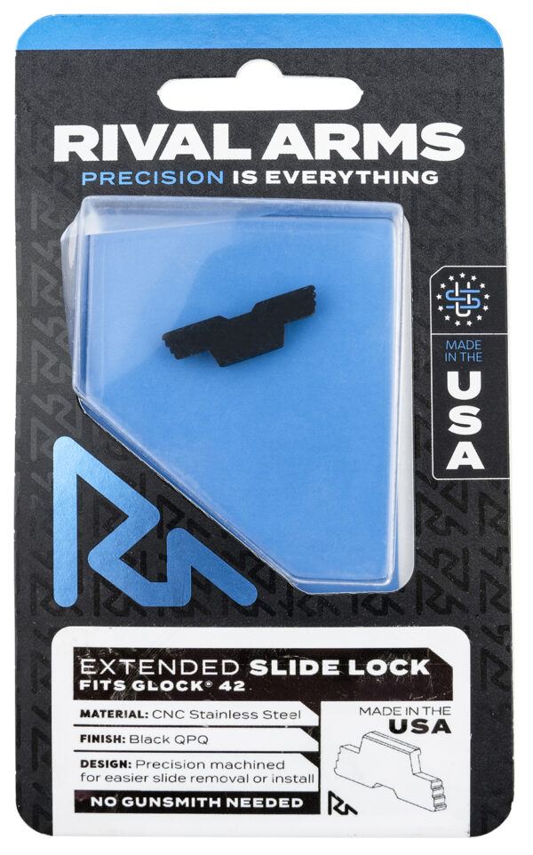 Rival Arms RARA80G004A Slide Lock  Extended Glock 42 Black QPQ Stainless Steel