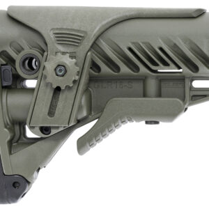 FAB Defense FXGLR16CPG GLR-16  Tactical Buttstock for AR-15/ M4 w/Adjustable Cheek-Rest & Anti-Rattle Mechanism OD Green Polymer