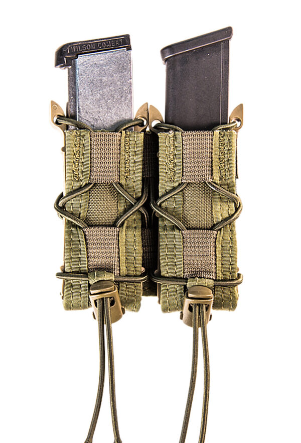 High Speed Gear 11PT02OD TACO Mag Pouch Double OD Green Nylon MOLLE Compatible w/ Pistol