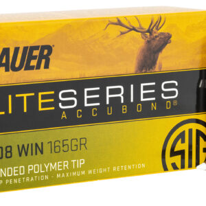 Sig Sauer E308AB16520 Elite Hunting 308Win 165gr Nosler AccuBond 20 Per Box/10 Case