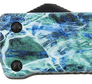 Templar Knife SZMOS321 Premium Weighted  Small 3" OTF Drop Point Plain Black Oxide Stonewashed D2 Steel Blade, 4.50" Mossy Oak Seafoam Aluminum Zinc Alloy Handle