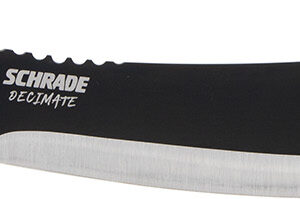 Schrade 1182527 Decimate Parang  11.75" Fixed Parang Plain Black Black Oxide 3Cr13 Steel Blade 6.75" Black Rubber Overmold Handle Includes Sheath