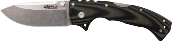 Cold Steel CS62RMA 4-Max Elite 4" Folding Drop Point Stonewashed S35VN SS Blade/6" Black G10 Handle Includes Belt Clip