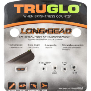 Truglo TG947UR Long Bead  Metal Universal Shotgun Red Fiber Optic Black