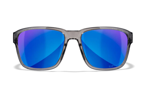 Wiley X AC6TRK09 Trek  M/L Blue Mirror Lens Polycarbonate Gloss Crystal Dark Gray Frame