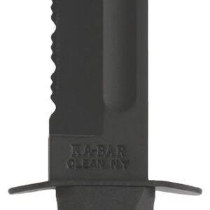 Ka-Bar 1212 Fighting/Utility  7" Fixed Clip Point Part Serrated Black 1095 Cro-Van Blade, Black Kraton G Handle, Includes Sheath