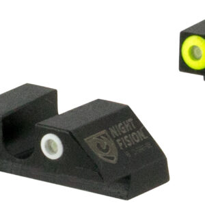 Night Fision GLK001007YGW Tritium Night Sights For Glock  Green Tritium Yellow Outline Front Sight- Green Tritium White Outline Rear Sight Glock 17/17L/19/22