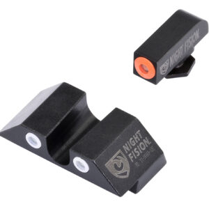 Night Fision GLK003007OGW Tritium Night Sights For Glock  Green Tritium Orange Outline Front Sight- Green Tritium White Outline Rear Sight Glock 42/43/43X
