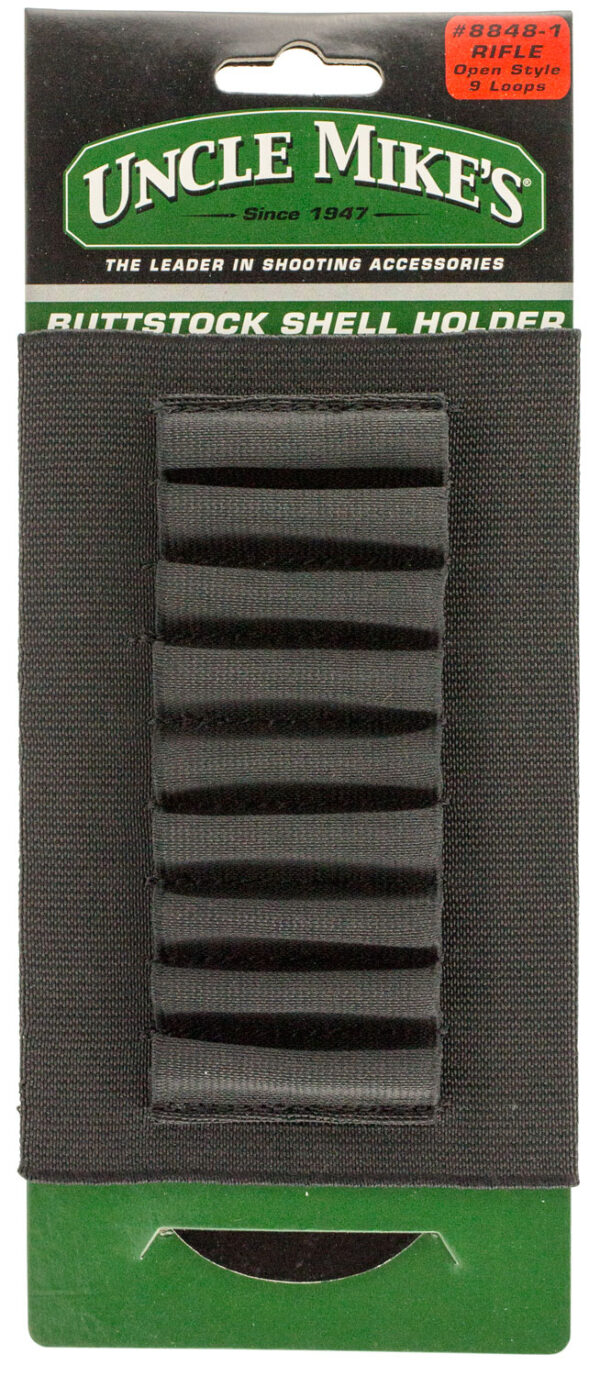 Uncle Mike's 88481 Buttstock Shell Holder  Black Nylon 9rd Rifle