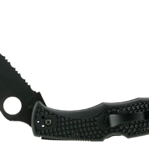 Spyderco C10PSBBK Endura 4 Lightweight 3.75" Folding Clip Point Part Serrated Black TiCN VG-10 SS Blade Black  Textured FRN Handle Includes Pocket Clip