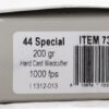 UNDERWOOD 44 SW SPECIAL 200GR - HC WADCUTTER 20RD 10BX/CS - Image 2