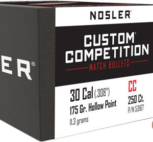 NOSLER BULLETS 30 CAL .308 - 175GR HP-BT CUSTOM COMP. 250C