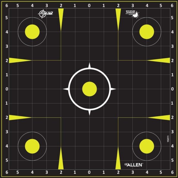 Allen EZ Aim Non-Adhesive Splash Target 12.5" Black and Yellow 30 per Pad