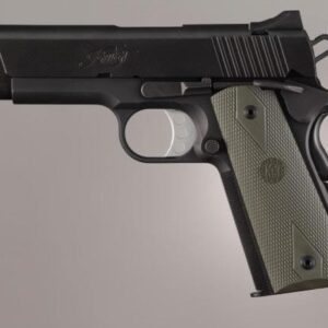Hogue Colt Government Grips .45 1911 Rubber Grips Panels Checkered with Diamonds - OD Green