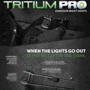 Truglo Tritium Pro Night Sights Fit Kahr Arms K MK P PM T&TP Models with New Dovetail (Post-2004) - Front Outline White/Rear Green