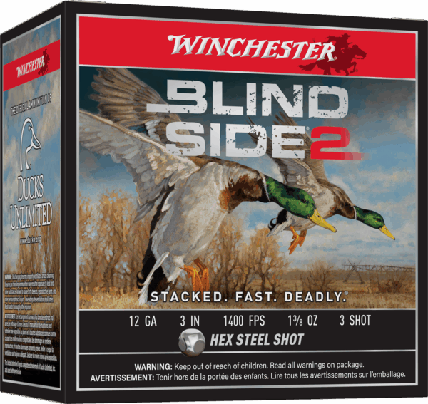 WINCHESTER BLIND SIDE 2 12G 3" #3 1-3/8OZ HV HEX 25RD BX