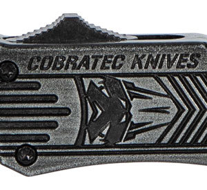 CobraTec Knives SSWCTK1SDS CTK-1  Small 2.75" OTF Part Serrated D2 Steel Blade/Black Stonewashed Aluminum Handle Features Glass Breaker Includes Pocket Clip