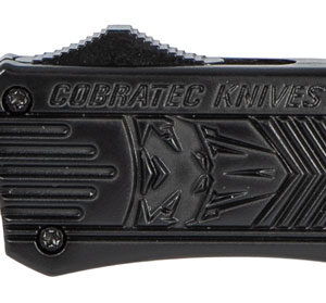 CobraTec Knives MBCTK1MDS CTK-1  Medium 3" OTF Drop Point Part Serrated D2 Steel Blade/Black Aluminum Handle Features Glass Breaker Includes Pocket Clip