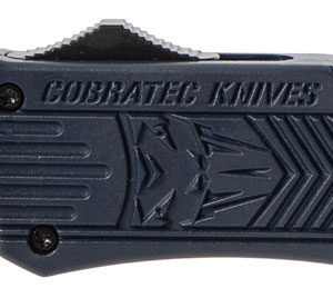 CobraTec Knives MNYCTK1MTNS CTK-1  Medium 3" OTF Tanto Plain D2 Steel Blade/NYPD Blue Aluminum Handle Features Glass Breaker Includes Pocket Clip