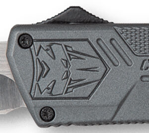 CobraTec Knives GYCTLWDNS Lightweight  3.25" OTF Drop Point Plain D2 Steel Blade/Gray Aluminum Handle Includes Pocket Clip