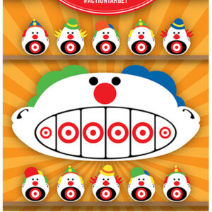 Action Target GSCARCLWN100 Entertainment  Clowns Paper Hanging 23" x 35" Multi-Color 100 Per Box