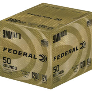 Federal C9N882 Military Grade  9mmLuger 124gr Full Metal Jacket 50 Per Box/10 Case