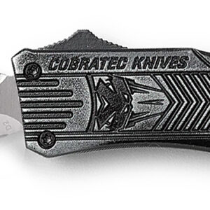 CobraTec Knives SSWCTK1SDAGNS CTK-1  Small 2.75" OTF Dagger Plain D2 Steel Blade/Stonewashed Aluminum Handle Features Glass Breaker Includes Pocket Clip