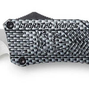 CobraTec Knives LCFCTK1LDS CTK-1  Large 3.75" OTF Drop Point Part Serrated D2 Steel Blade/ Carbon Fiber Aluminum Handle Features Glass Breaker Includes Pocket Clip