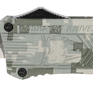 CobraTec Knives LADCCTK1LTNS CTK-1  Large 3.75" OTF Tanto Plain D2 Steel Blade/Army DigiCamo Aluminum Handle Features Glass Breaker Includes Pocket Clip