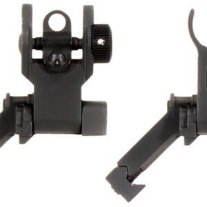 Aim Sports MT45FS AR Low Profile 45 Degree Flip-Up Sight Set  Black Anodized 45 Degree Low Profile for AR-15