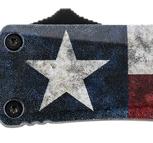 Templar Knife SCAP631 Gen II Captain Small 2.69" OTF Drop Point Part Serrated Black Oxide Stonewashed 440C SS Blade, 4.31" Red/White/Blue w/Star Aluminum Handle Glass Breaker