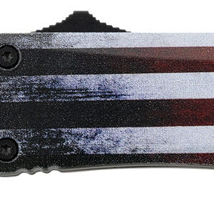 Templar Knife SUS231 Gen II US Flag Small 2.69" OTF Tanto Plain Black Oxide Stonewashed 440C SS Blade, 4.31" US Flag Aluminum Handle, Glass Breaker