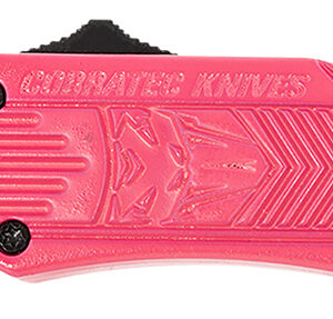 CobraTec Knives SPKCTK1SDAGNS CTK-1  Small 2.75" OTF Dagger Plain D2 Steel Blade, Pink Aluminum Handle Features Glass Breaker