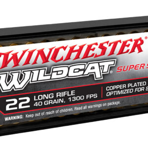 Winchester Ammo WW22LRSSD Wildcat Super Speed 22LR 40gr Copper Plated DynaPoint 100 Per Box/20 Case