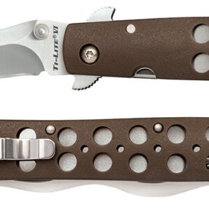 Cold Steel CS-26SXK6 Ti-Lite  6" Folding Plain Kris AUS 10A Steel Blade/ Black Griv-Ex Handle