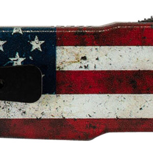 Templar Knife MAUS321 Premium LW US Flag Slim 3.25" OTF Drop Point Plain Black Oxide Stonewashed D2 Steel Blade, 5" US Flag Aluminum Handle