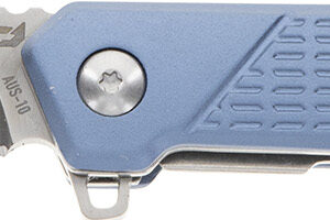 Schrade 1159320 Inert  EDC 3.25" Folding Wharncliffe Part Serrated Satin AUS-10A SS Blade, 4.25" Blue Aluminum Handle