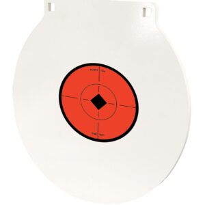 Birchwood Casey RND10 Round Steel Target Plate 10" Centerfire Rifle/Handgun Target Black/Red/White NM500 Steel Hanging