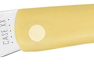 Case 00038 Sod Buster  Folding Skinner Plain Tumble Polish Carbon Steel Blade/Smooth Yellow Synthetic Handle