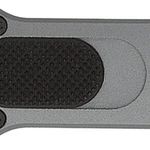 CobraTec Knives CALI952GRYDNS California 952 *CA Compliant 1.75" OTF Drop Point Plain Black Stonewashed D2 Steel Blade, 3" Gray Anodized Aluminum Handle