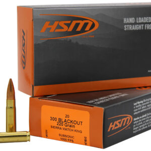 HSM 300BLK4N Match  300 Blackout 220 gr Sierra MatchKing BTHP 20 Per Box/ 25 Case