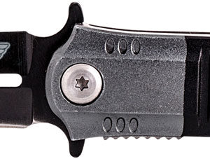 Uzi Accessories UZKFDR009 Covert  3.50" Folding Spear Point Plain Black Stainless Steel Blade Black/Gray Aluminum Handle Includes Metal Clip