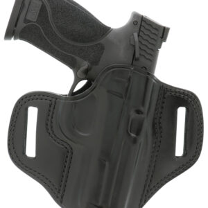 Galco CM224B Combat Master  OWB Black Leather Belt Slide Compatible w/Ruger Security-9/Glock 17/Glock 22 Gen2-5 Belt 1.75" Wide Right Hand