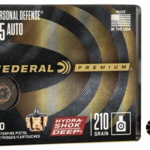 Federal Personal Defense Hydra-Shok Deep Handgun Ammuniton .45 ACP 210 gr HSD 980 fps 20/ct