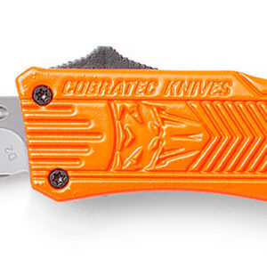 CobraTec Knives SORCTK1SDNS CTK-1  Small 2.75" OTF Drop Point Plain D2 Steel Blade/Orange Aluminum Handle Features Glass Breaker Includes Pocket Clip