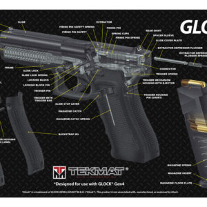 TekMat TEKR17GLOCKCA  Cleaning Mat Multi-Color Rubber 11"x17" Glock 3D Cutaway